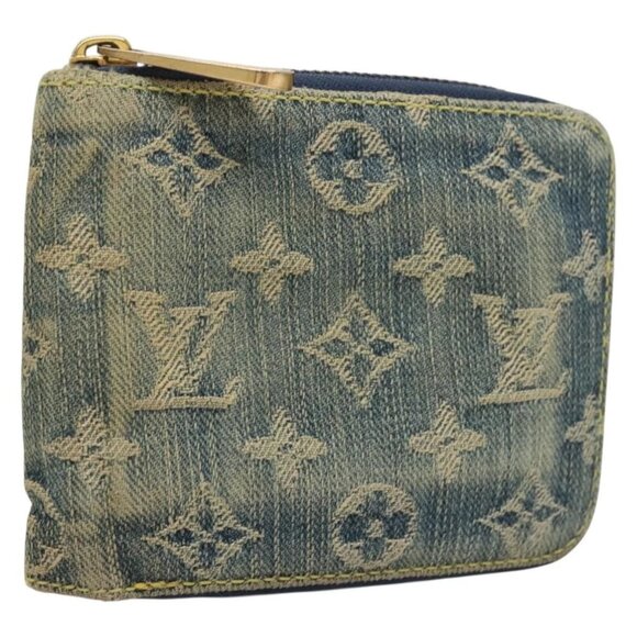 LOUIS VUITTON Monogram Denim Mini Zippy Wallet Wallet Blue M95342 LV Auth 135447 - Picture 1 of 13